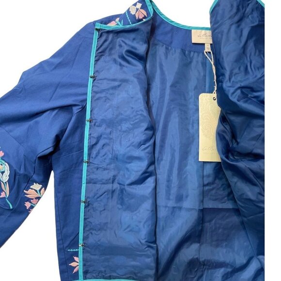 LA BELLUM HILLARY SCOTT Embroidered Short‎ Jacket Women's 1X Cobalt Multi NWT - Picture 9 of 15